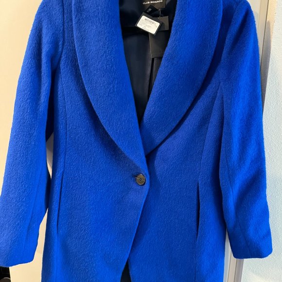 Club Monaco Cobalt Blue Cyella Coat Size XS NWT - Picture 2 of 6